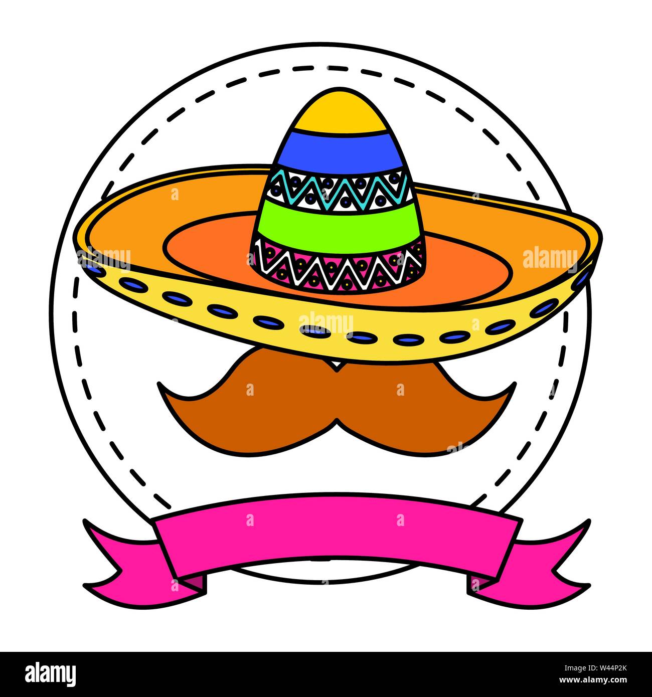 mexican hat traditional with mustache Stock Vector Image & Art - Alamy