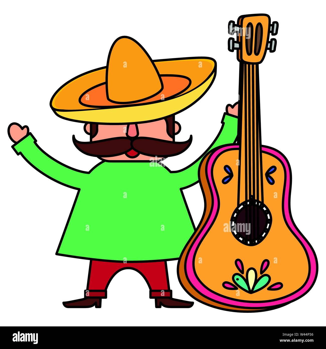 traditional mexican mariachi with guitar Stock Vector Image & Art - Alamy