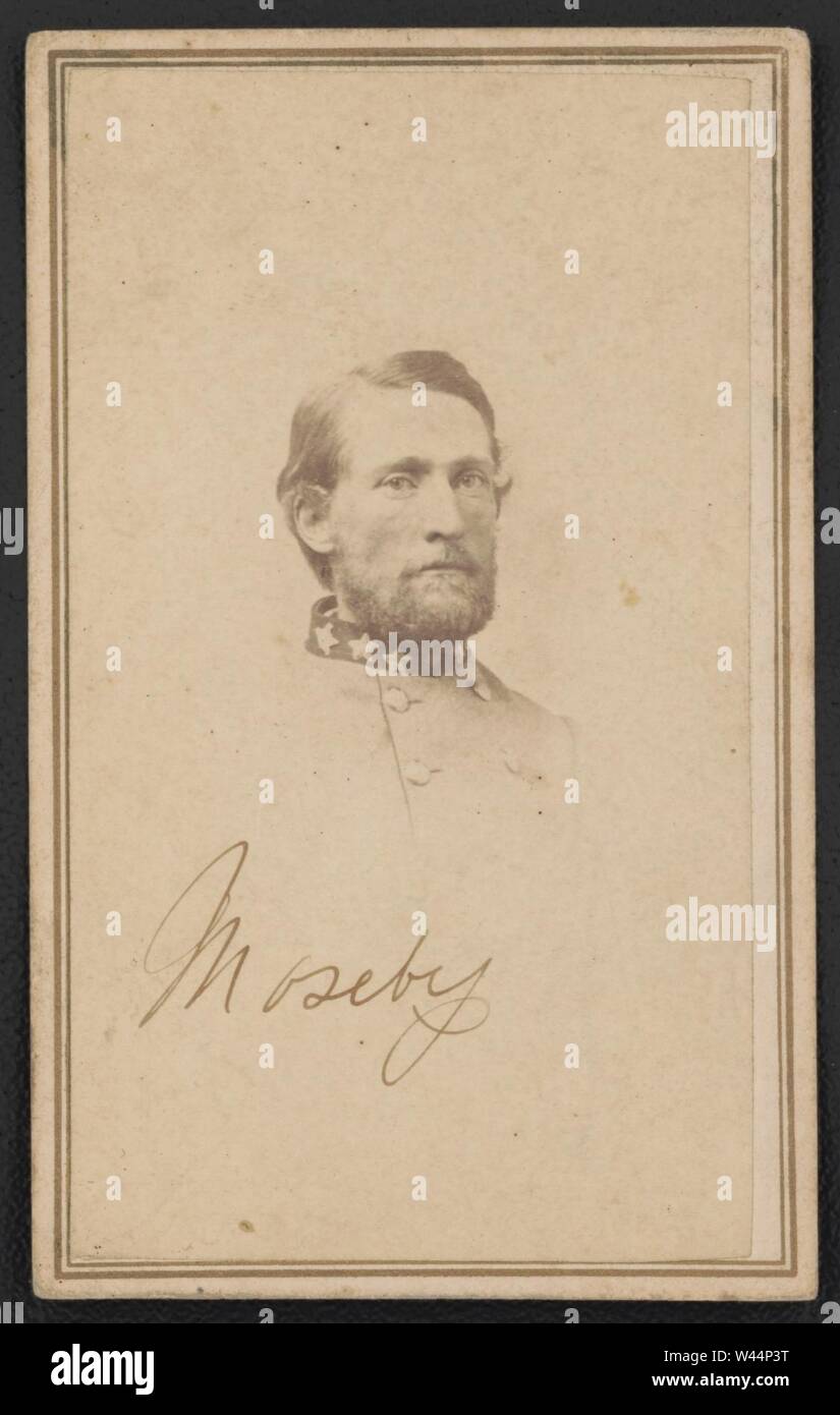 Colonel John S. Mosby of Co. D, 1st Virginia Cavalry Regiment, Stuart's Staff, and 43rd Virginia Cavalry Battalion in uniform) - Vannerson & Jones, photographers, etc. nos. 188 & 77 Main Stock Photo