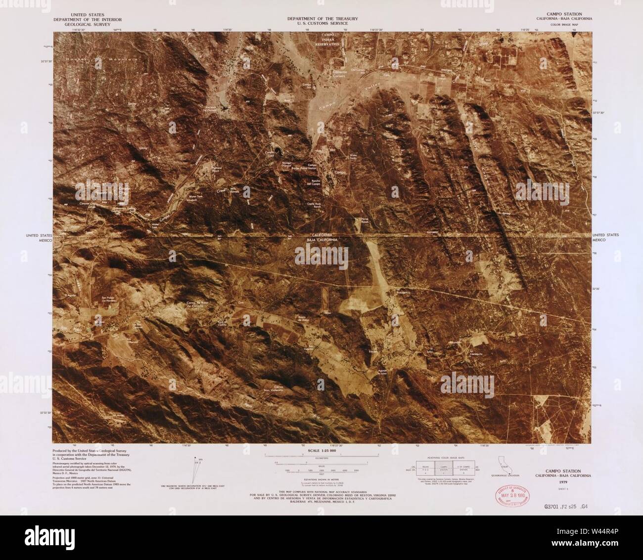 Color image map ports of entry - Color Image Map Ports Of Entry United States Mexican Border W44R4P 