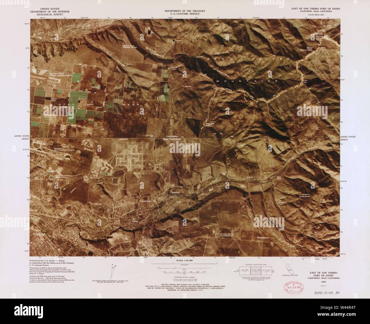 Color image map ports of entry - Color Image Map Ports Of Entry United States Mexican Border W44R4T 
