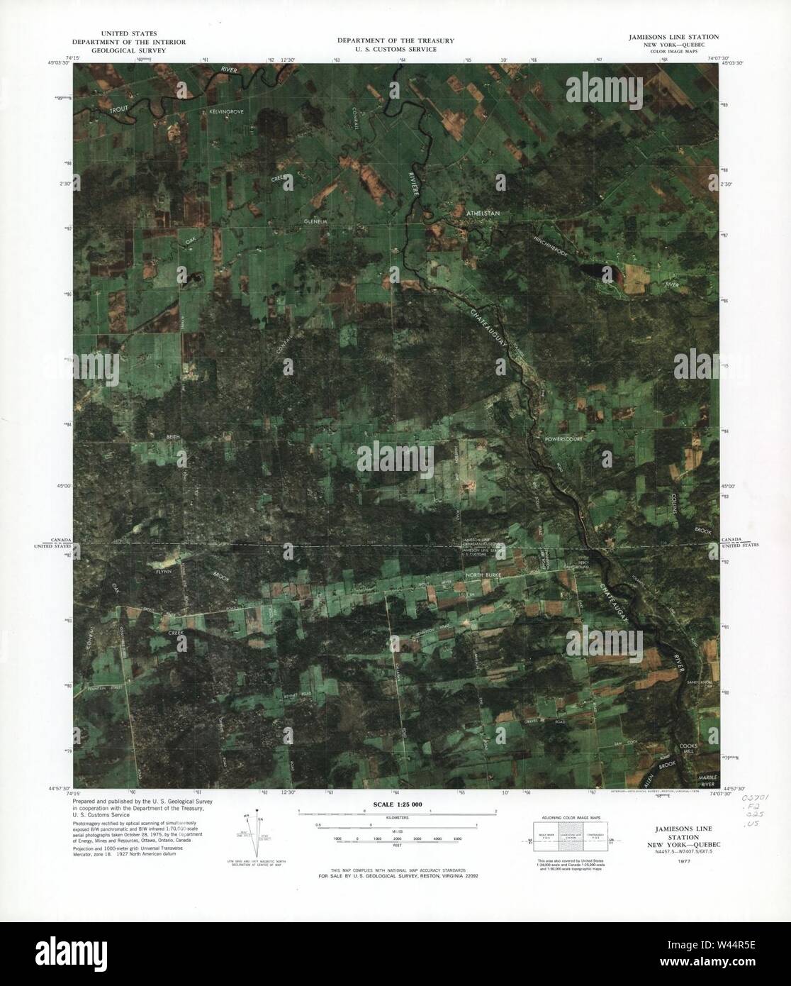 Color image map - (ports of entry, United States-Canadian border Stock 