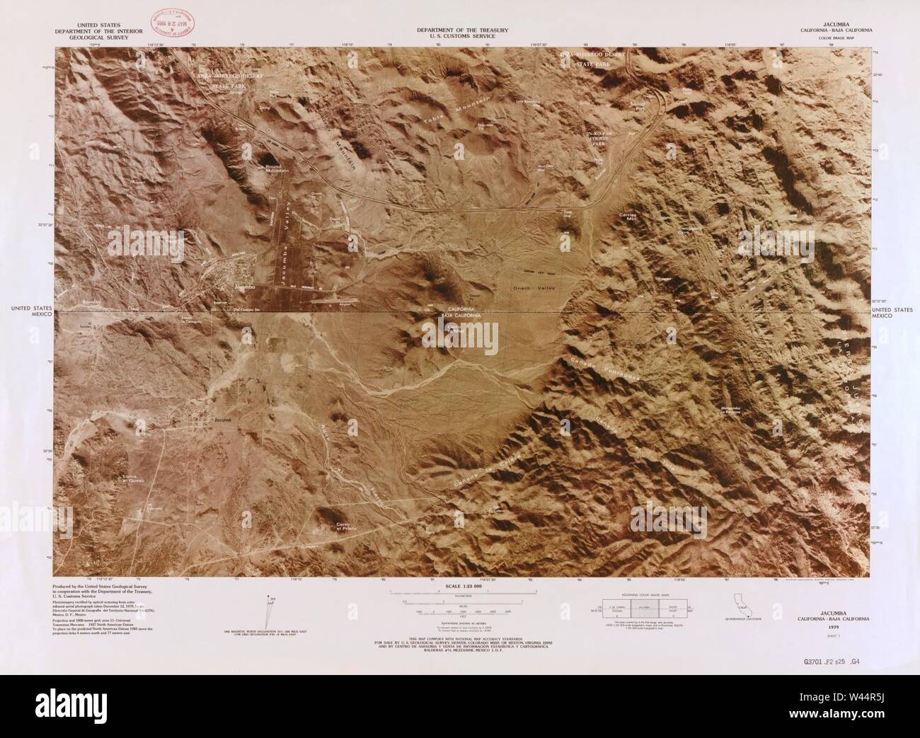 Color image map ports of entry - Color Image Map Ports Of Entry United States Mexican Border W44R5J 