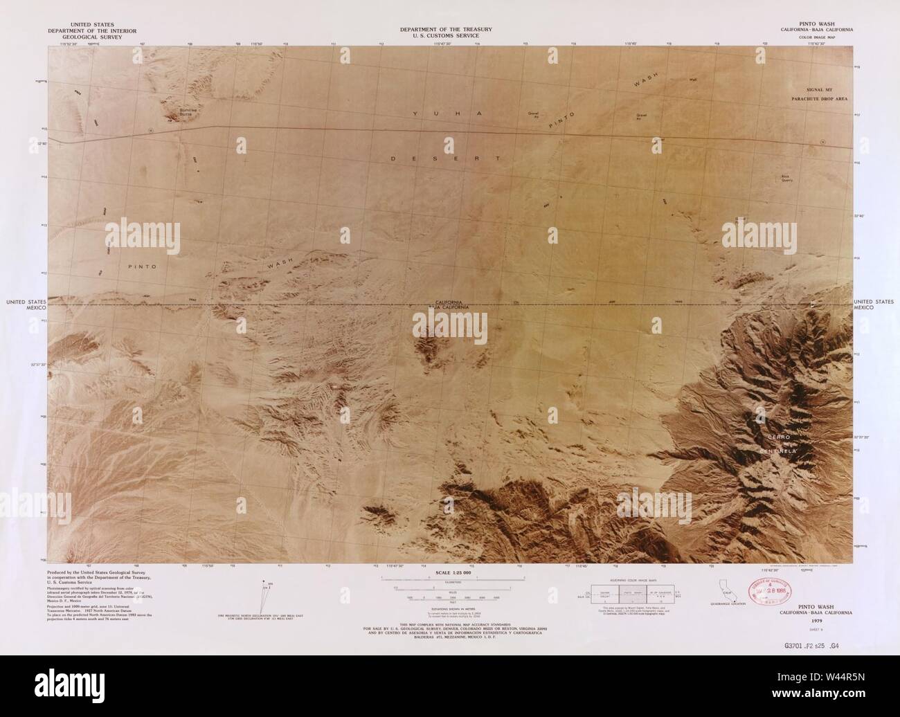 Color image map ports of entry - Color Image Map Ports Of Entry United States Mexican Border W44R5N 