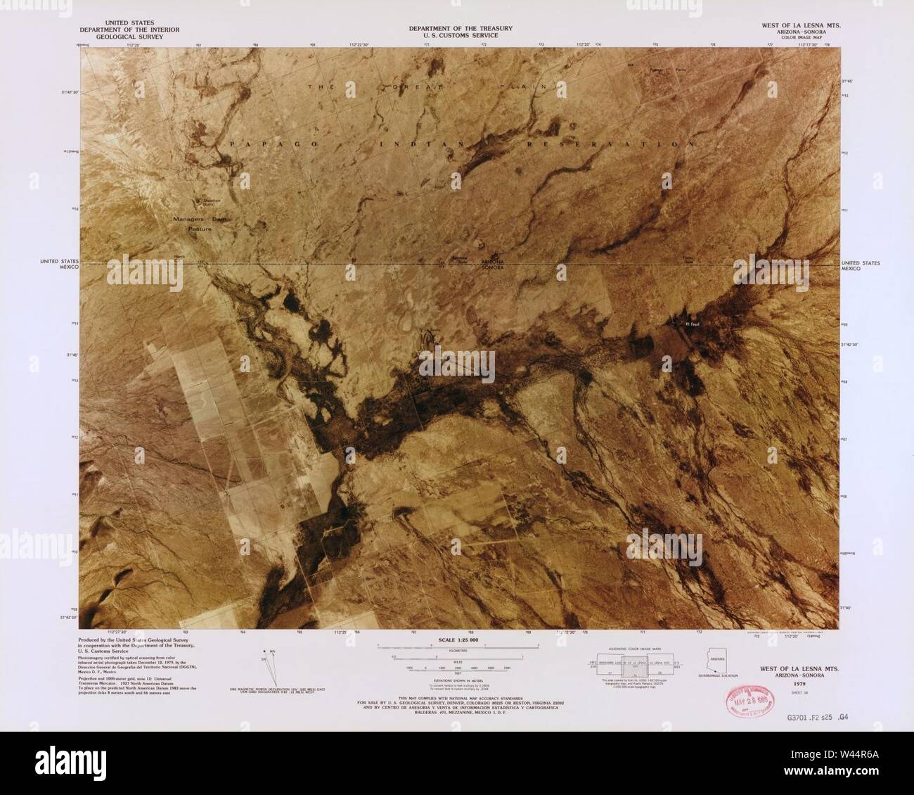 Color image map ports of entry - Color Image Map Ports Of Entry United States Mexican Border W44R6A 