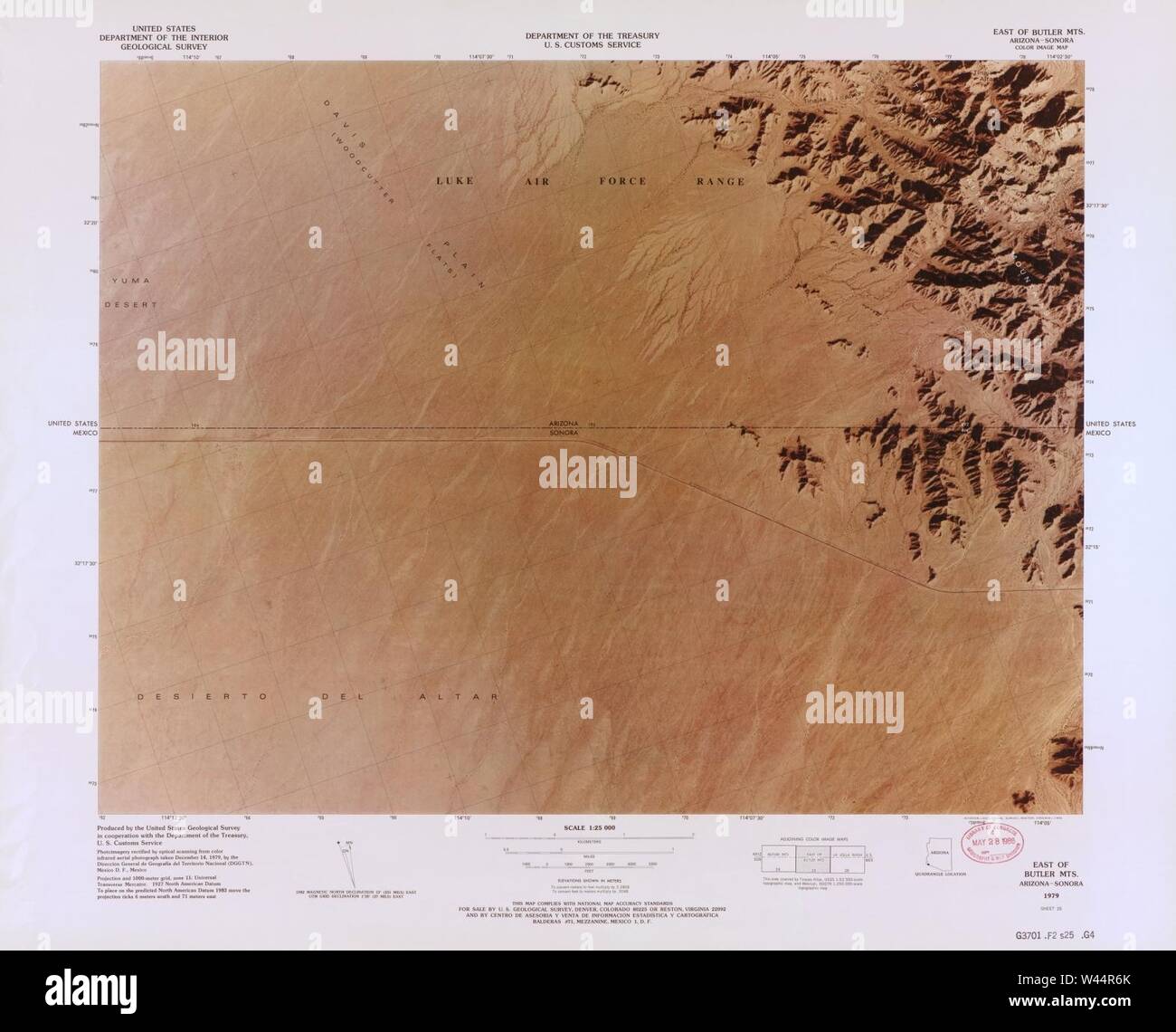 Color image map ports of entry - Color Image Map Ports Of Entry United States Mexican Border W44R6K 