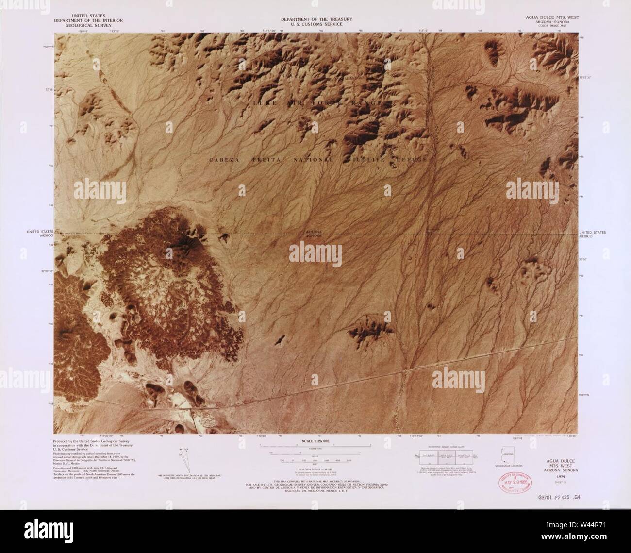 Color image map ports of entry - Color Image Map Ports Of Entry United States Mexican Border W44R71 