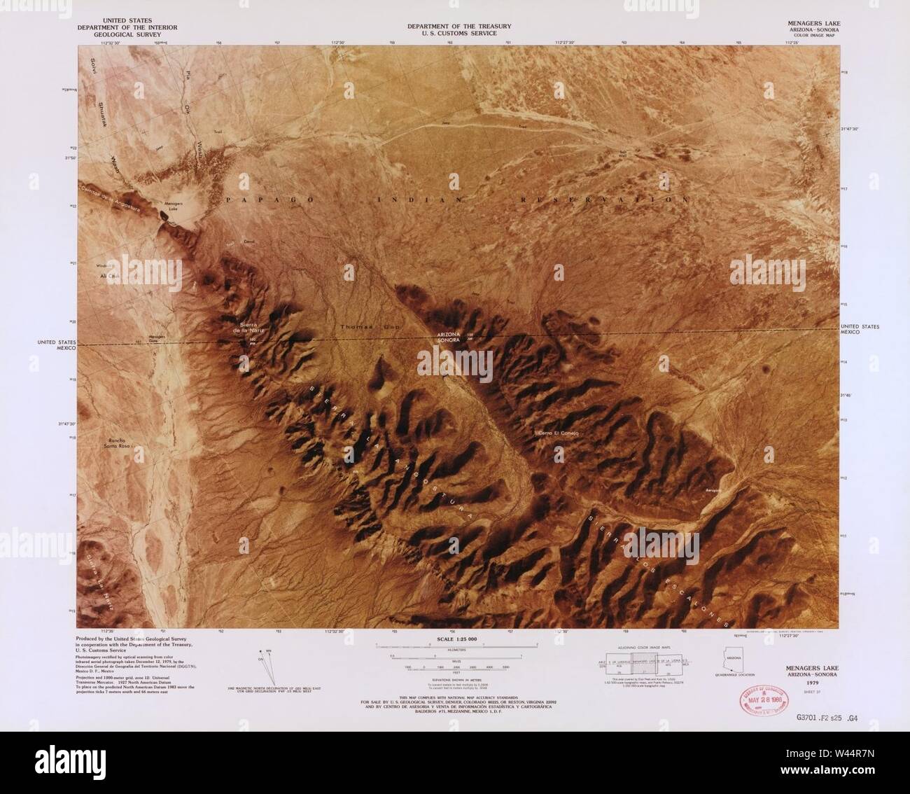 Color image map ports of entry - Color Image Map Ports Of Entry United States Mexican Border W44R7N 