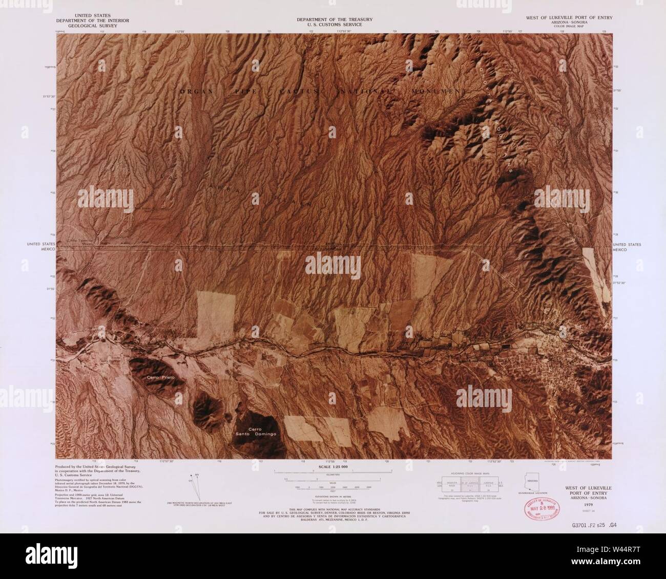 Color image map ports of entry - Color Image Map Ports Of Entry United States Mexican Border W44R7T 