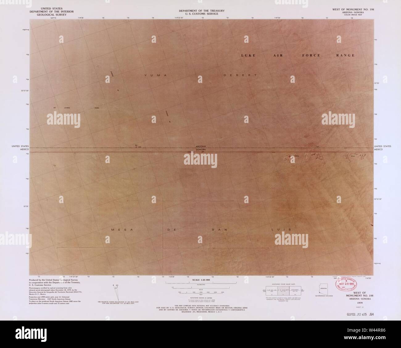 Color image map ports of entry - Color Image Map Ports Of Entry United States Mexican Border W44R86 