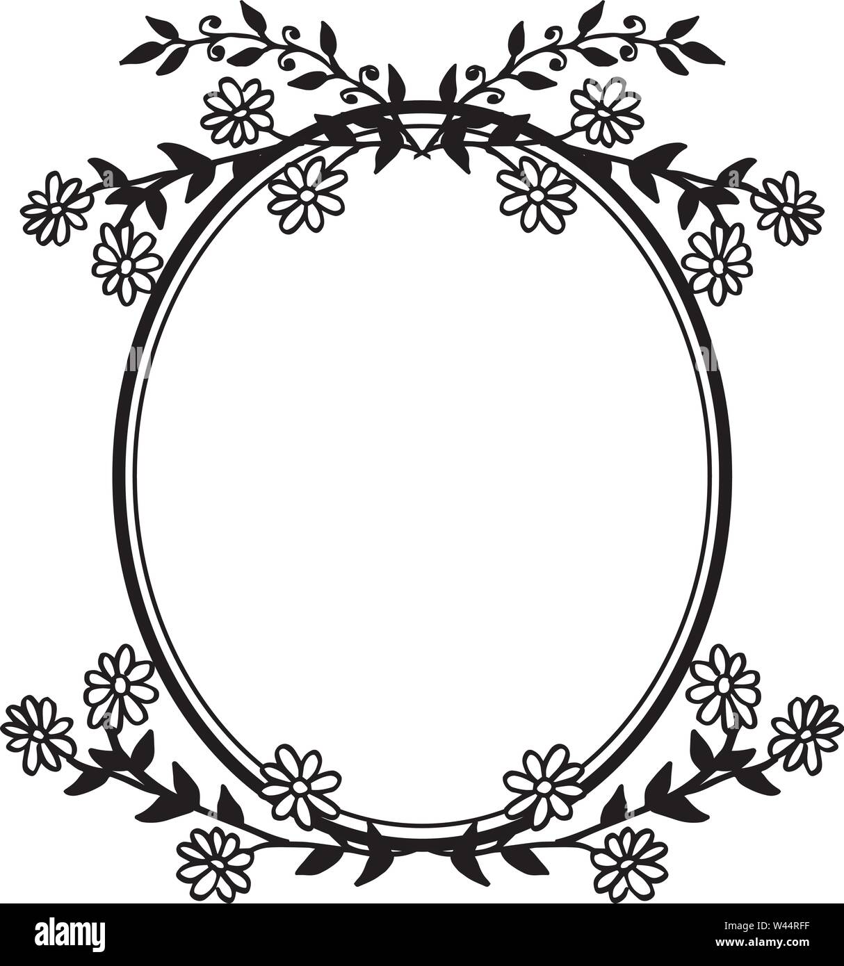 Floral Design Elements Ornamental Vintage Frames In Black Color For Various Of Cards Vector Illustration Stock Vector Image Art Alamy