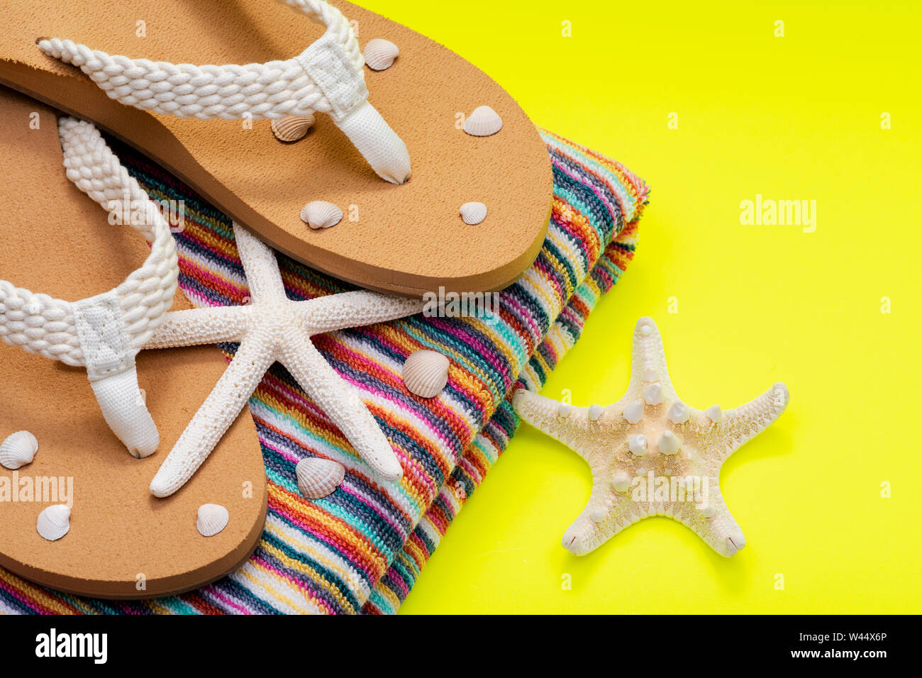 Women's Causal natural color Beach Flip Flops and Colorful Striped ...