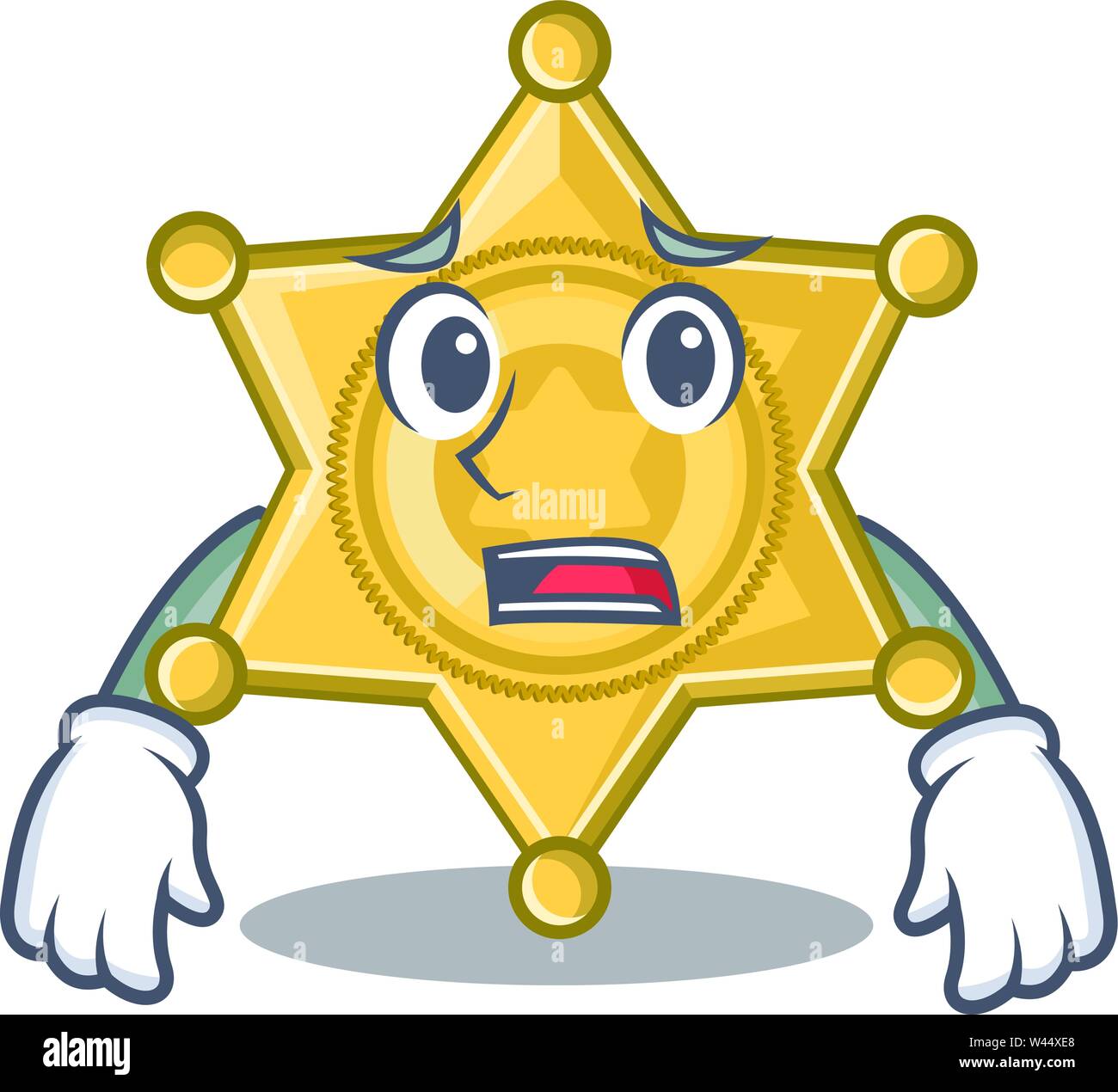 Afraid star police badge the character shape vector illustration Stock ...
