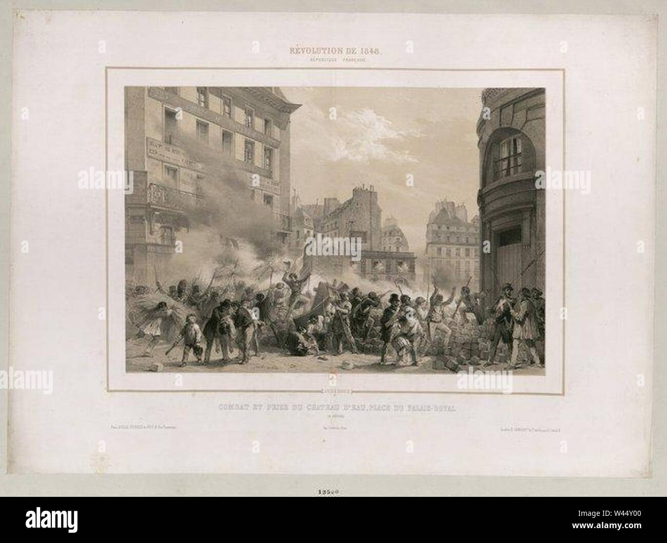 Combat et prise du Château d'Eau place du Palais-Royal 24 Février 1848. Stock Photo