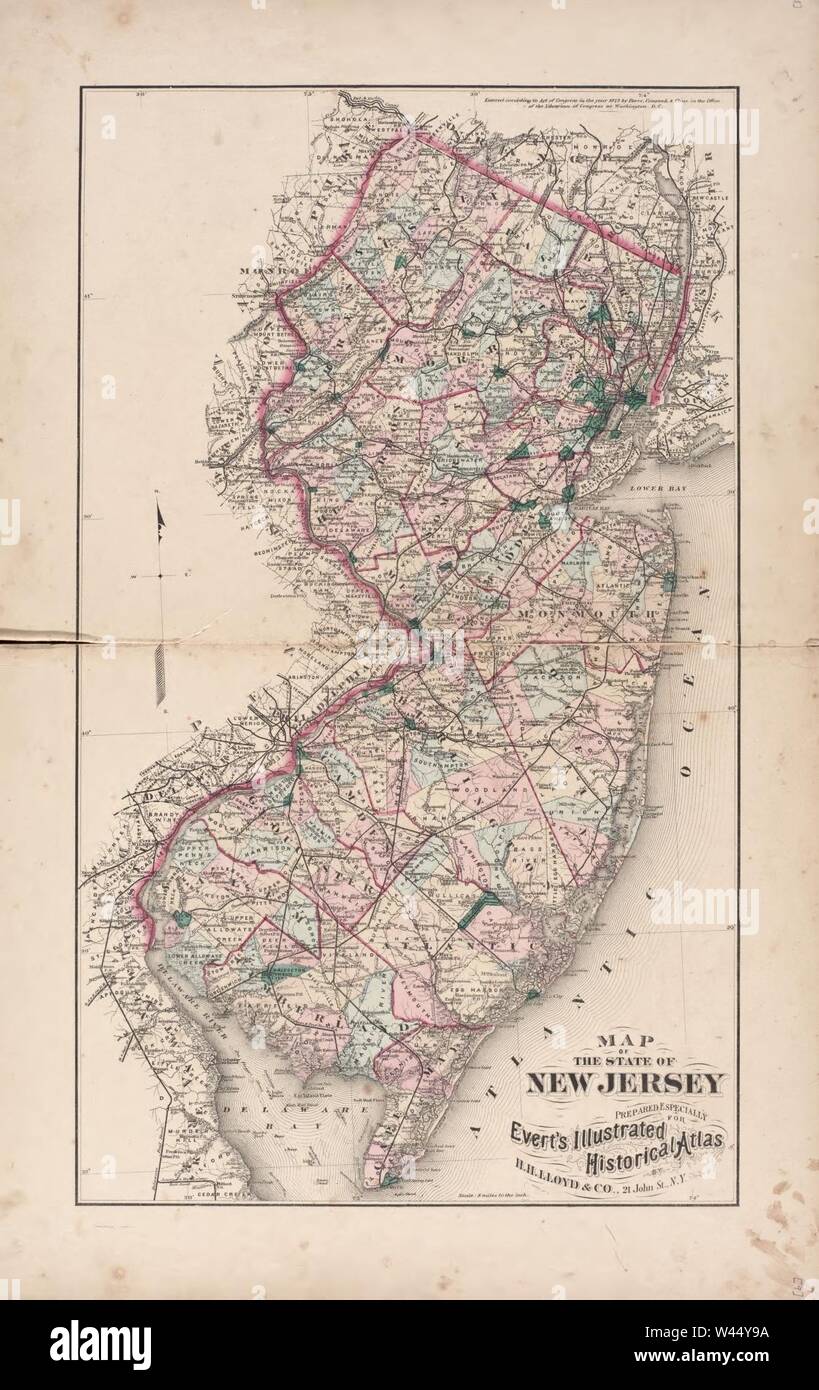 Combination atlas map of Cumberland County, New Jersey Stock Photo Alamy