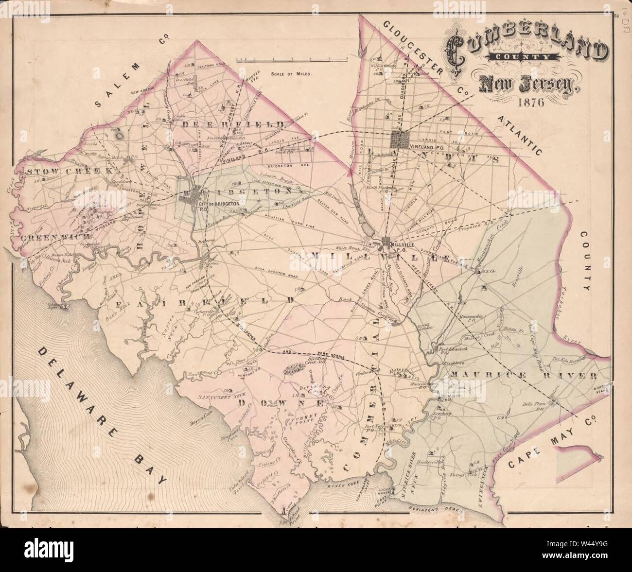 Combination atlas map of Cumberland County, New Jersey Stock Photo Alamy