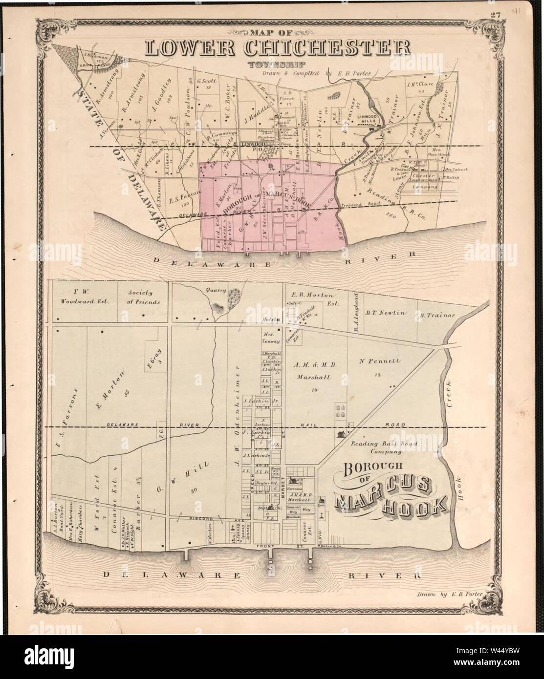 Combination atlas map of Delaware County, Pennsylvania Stock Photo Alamy