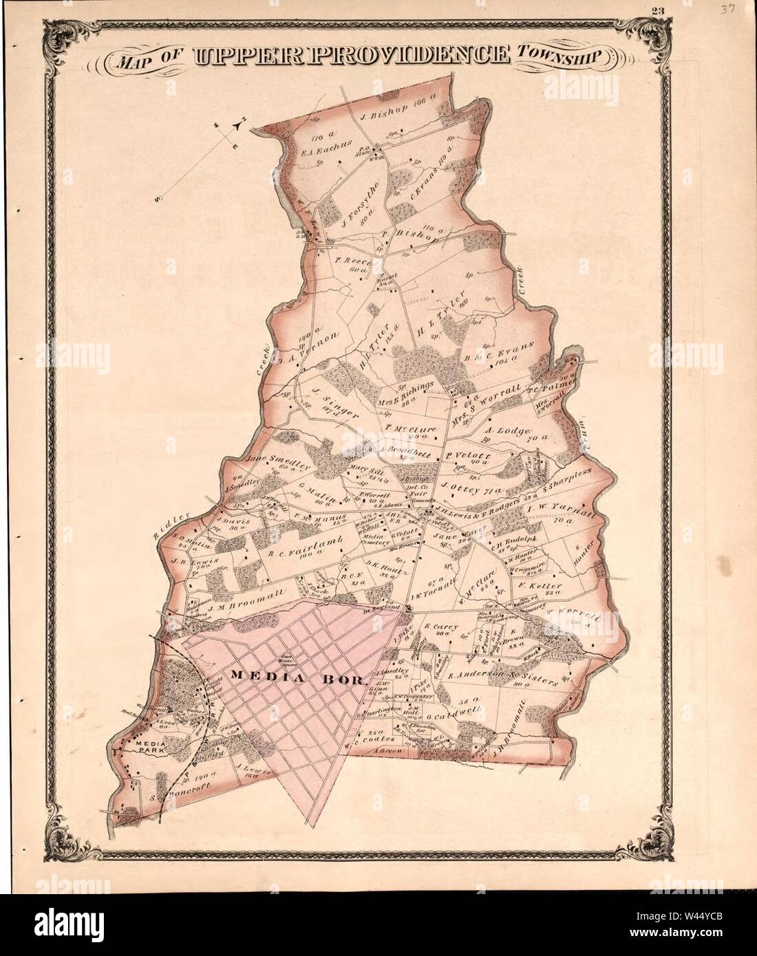 Combination atlas map of Delaware County, Pennsylvania Stock Photo Alamy