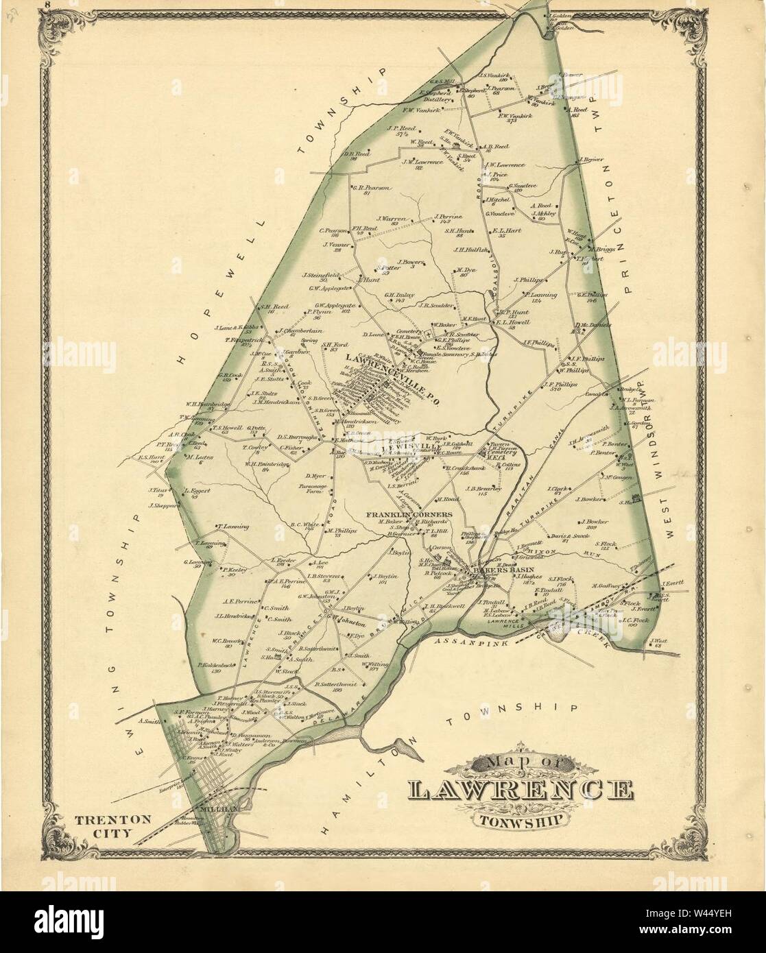 Combination atlas map of Mercer County, New Jersey Stock Photo - Alamy