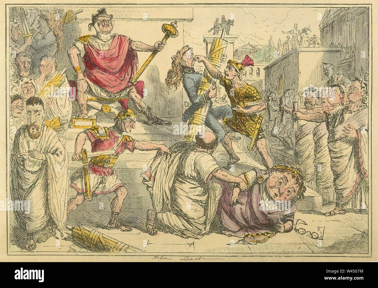 Comic History of Rome Table 02 Tarquinius Superbus makes himself King. Stock Photo