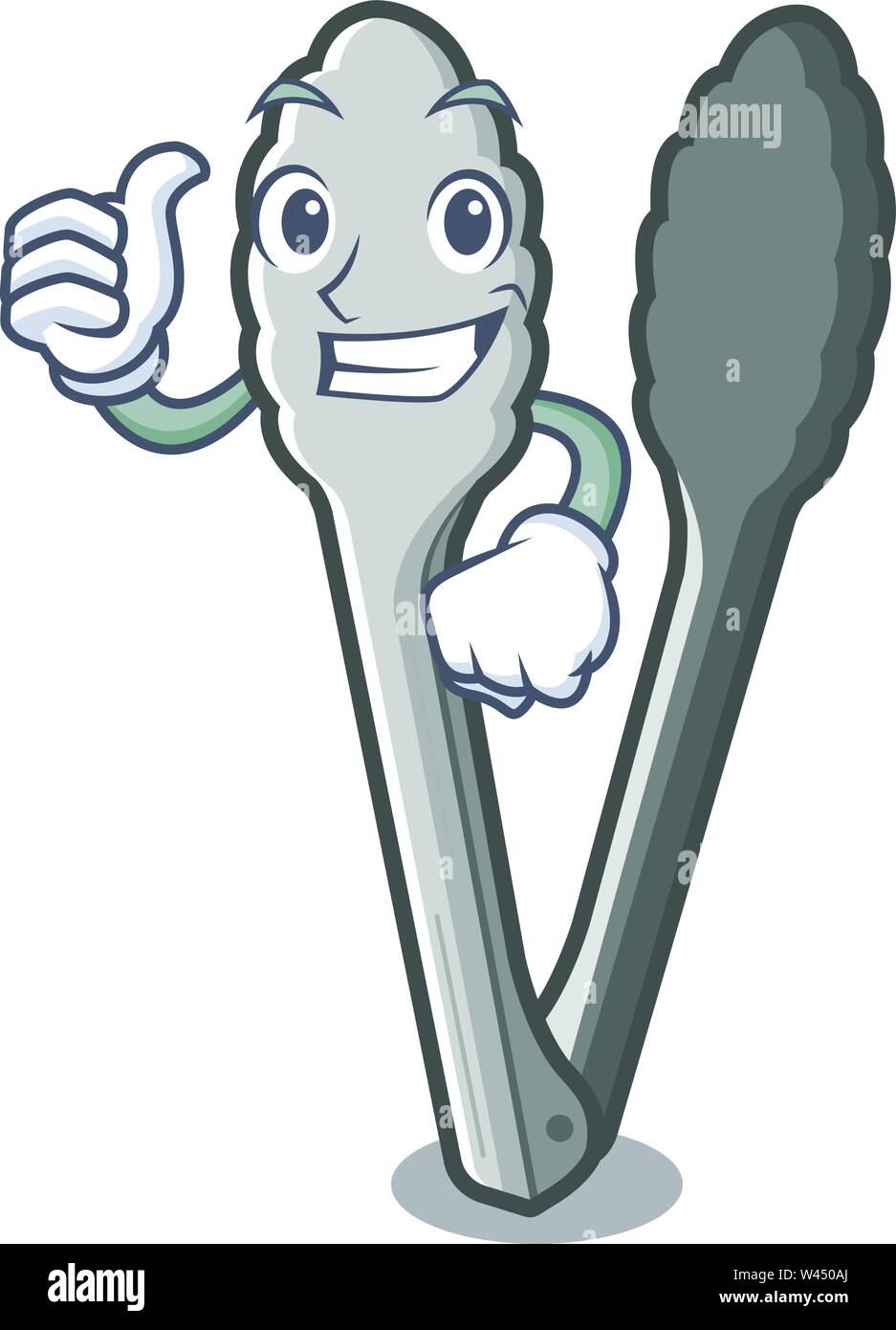 Thumbs up tongs in the a cartoon shape vector illustration Stock Vector Image & Art Alamy
