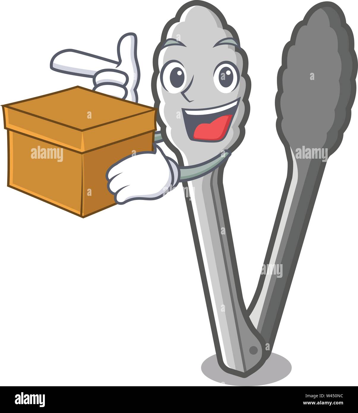 With box tongs in the a cartoon shape vector illustration Stock Vector Image & Art Alamy