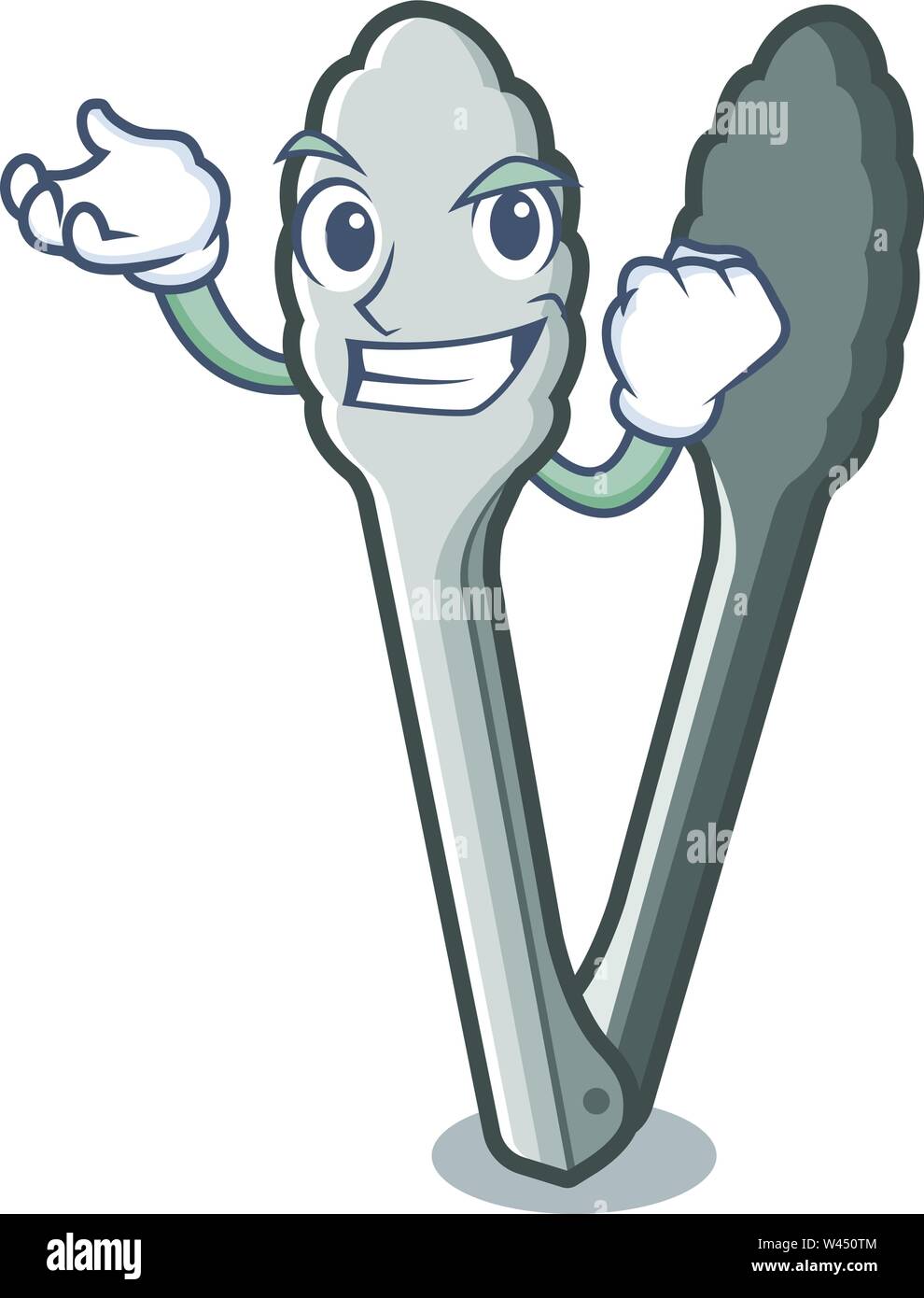 Successful tongs in the a cartoon shape vector illustration Stock