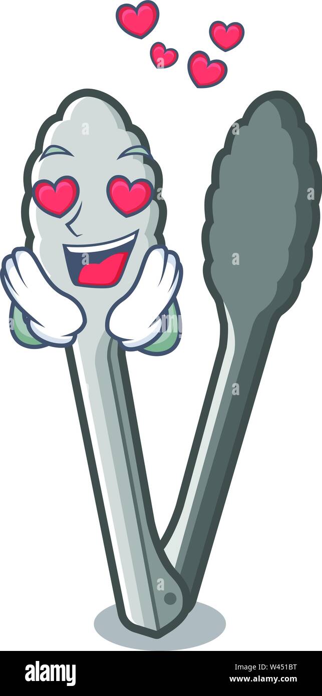 In love tongs in the a cartoon kitchen vector illustration Stock Vector