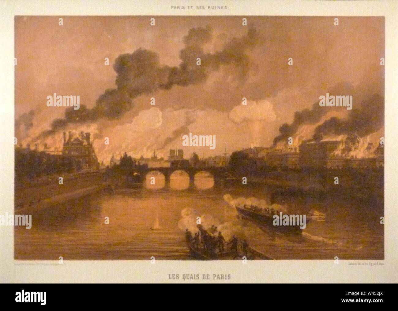 Commune de Paris 24 mai les incendies vus de la Seine Stock Photo Alamy