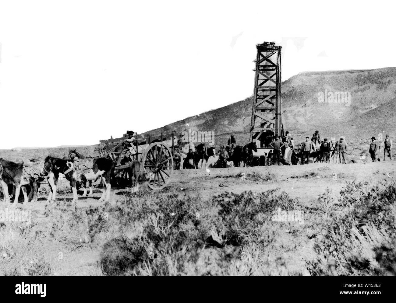 Comodoro Rivadavia - Primer pozo de petróleo. Stock Photo
