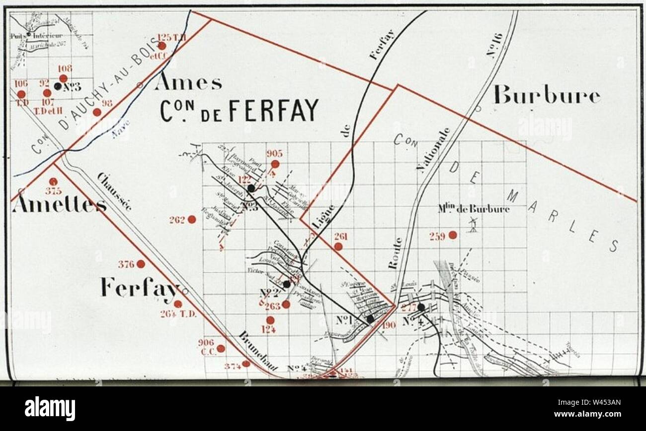 Compagnie des mines de Ferfay État des travaux vers 1880 Stock Photo