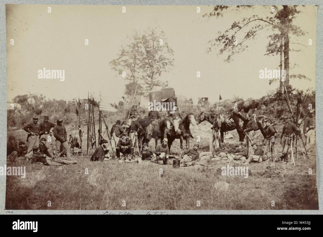 Company I, 6th Pennsylvania Cavalry, Falmouth, Va., June 1863 Stock Photo