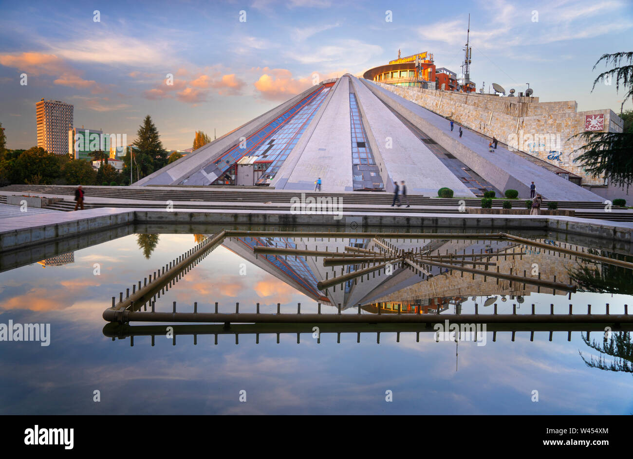 The Uniquely Strange Pyramid of Tirana, Albania Stock Photo