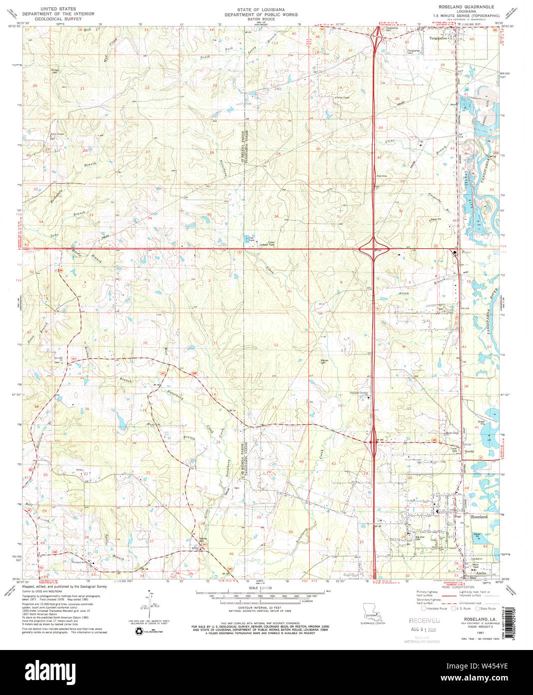 Roseland louisiana map hires stock photography and images Alamy
