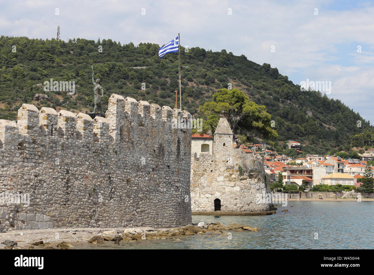 Lepanto, Greece 18 July 2019 the perimeter walls of the port Stock