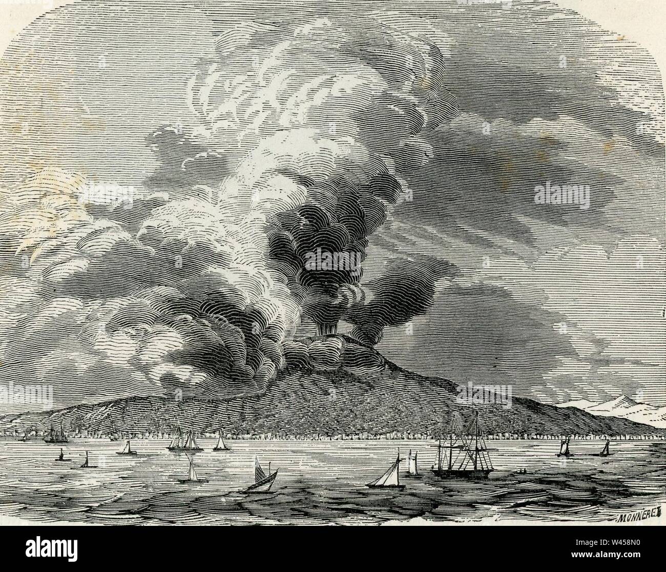 Conflagrazione vesuviana del 26 aprile 1872. Stock Photo