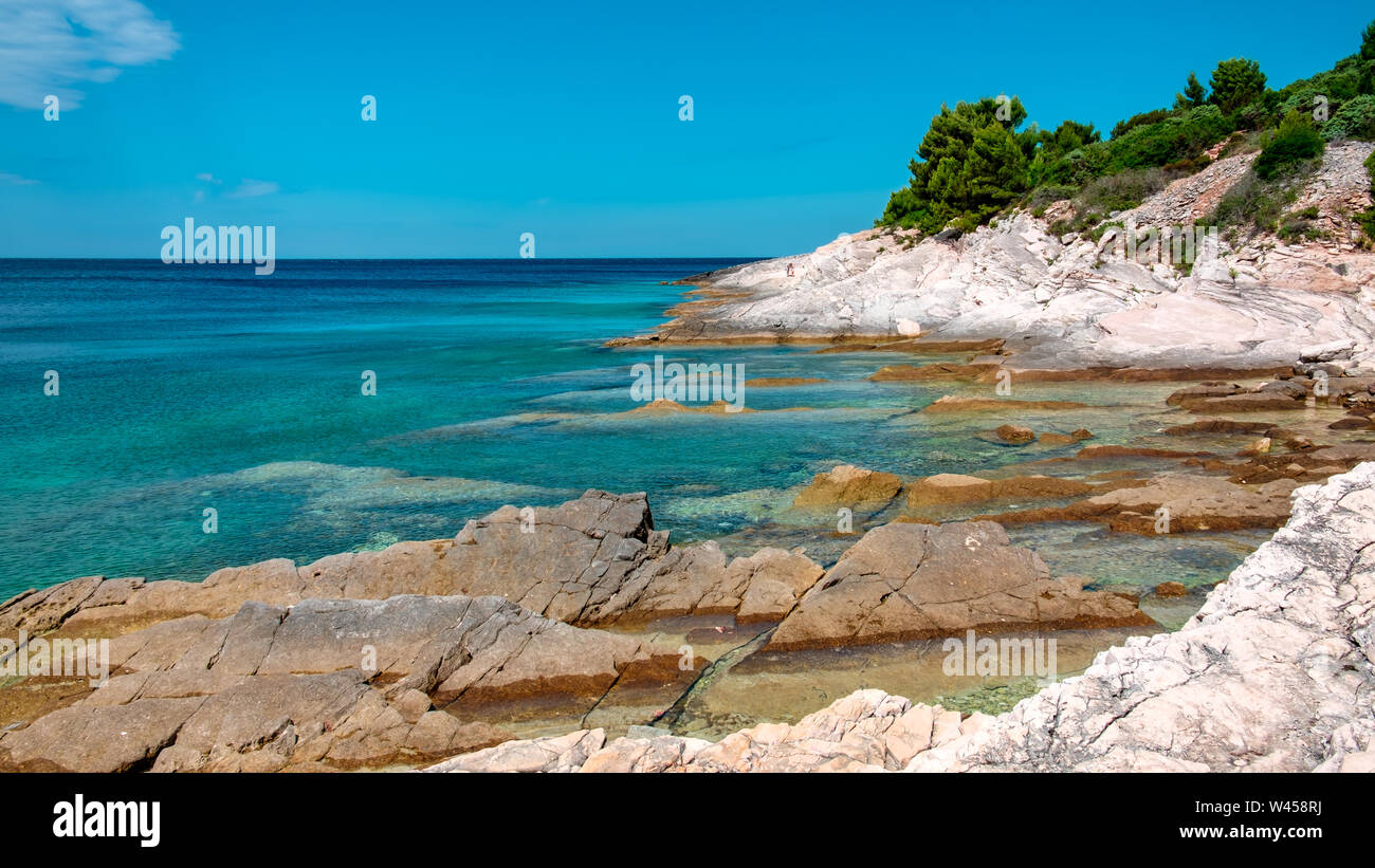 The beautiful sea of Premantura, Croatia Stock Photo