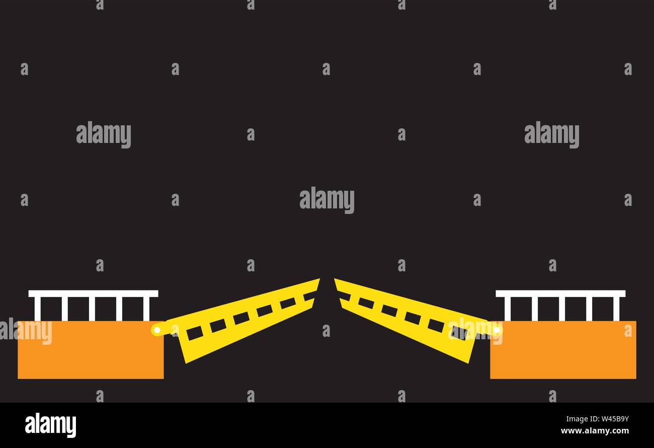 Moveable or movable bridge or Open bridge Vector Stock Vector Image ...