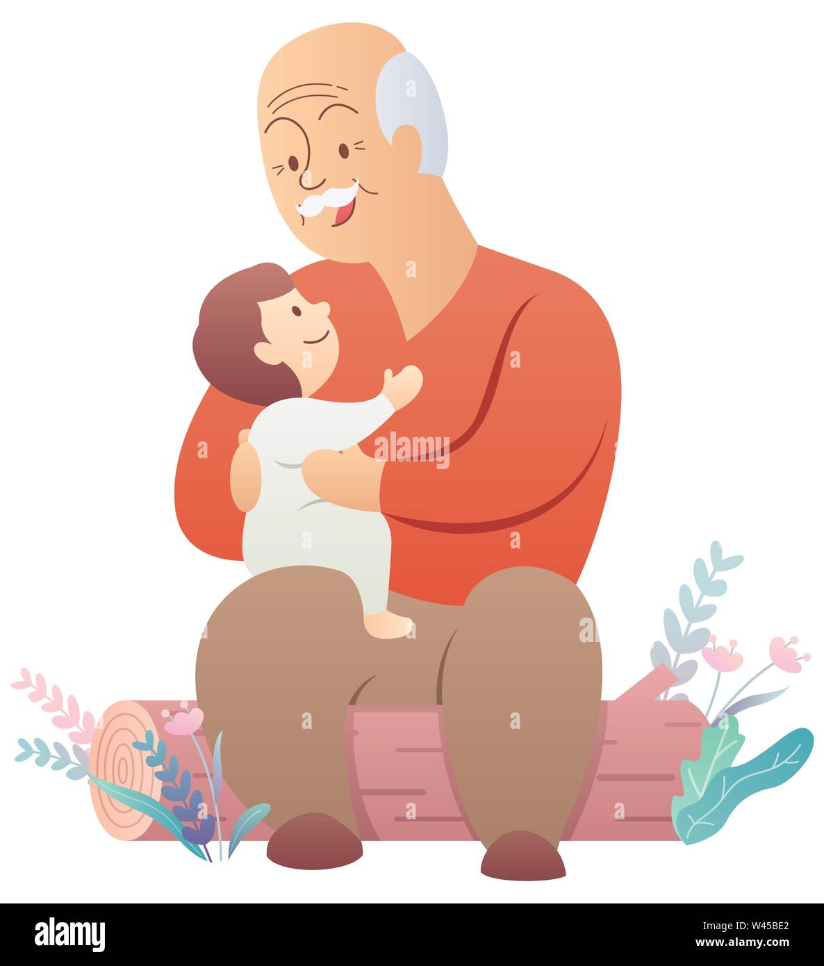 Grandfather grandpa cartoon design hi-res stock photography and images