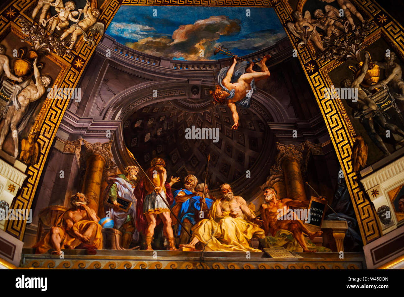 Michelangelo's ceiling fresco, Sistine Chapel, Vatican Museum, Rome, Italy. Stock Photo