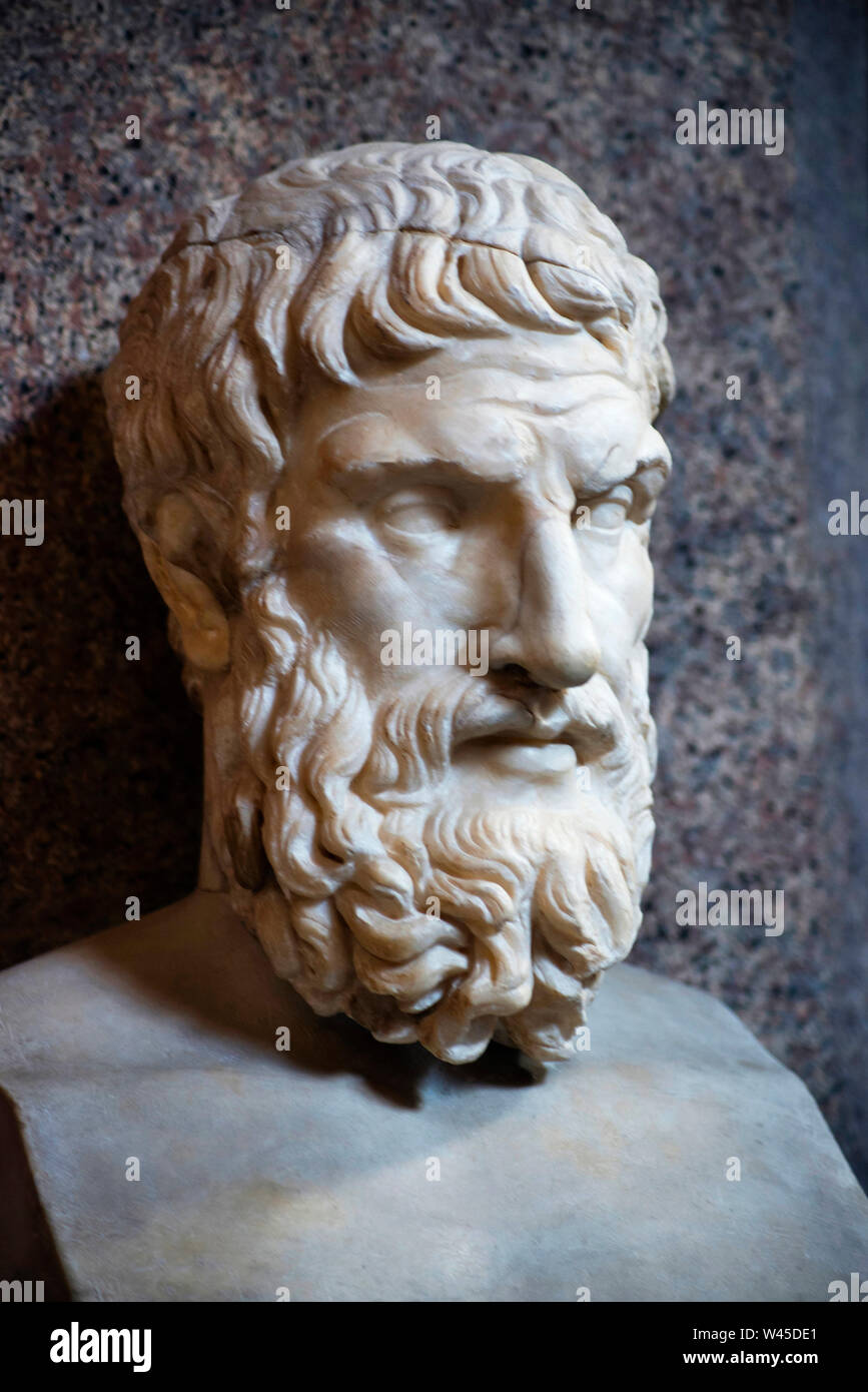 Portrait of a Roman figure showing prominent beard and hair style ...