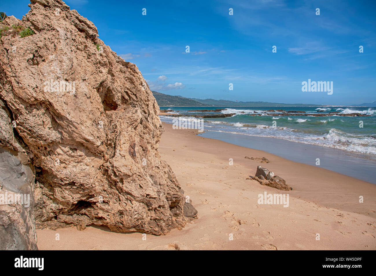 Beautiful virgin beaches of Andalusia, Valdevaqueros in Cadiz province Stock Photo