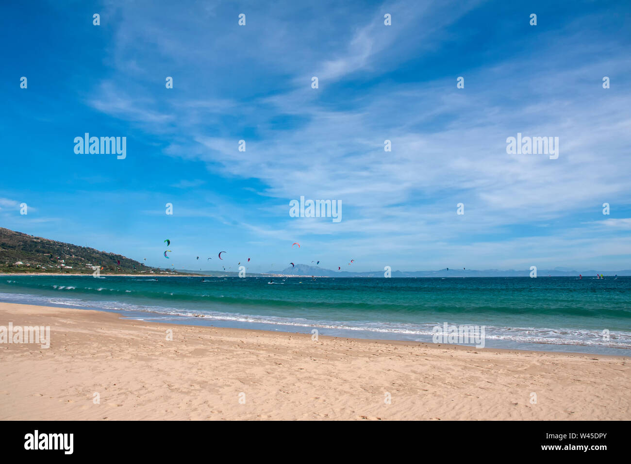 Beautiful virgin beaches of Andalusia, Valdevaqueros in Cadiz province Stock Photo