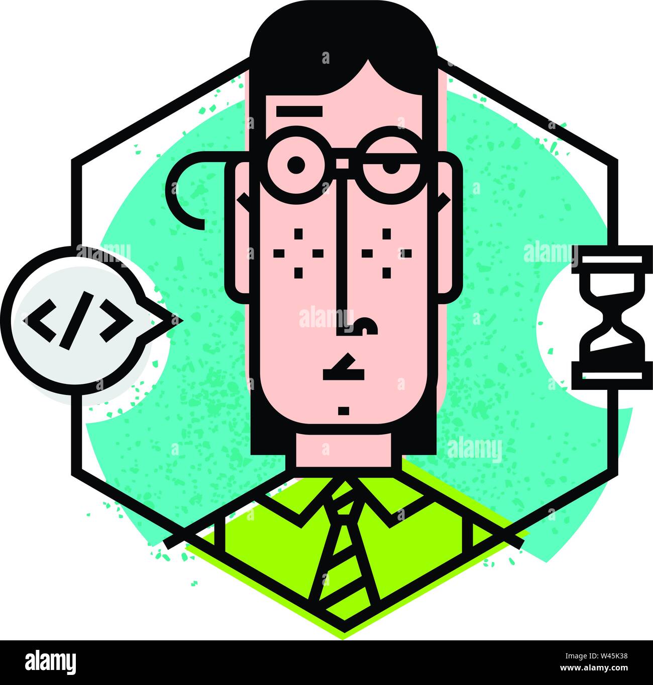 Icon of a man in a flat style. Vector icon isolated on white background ...