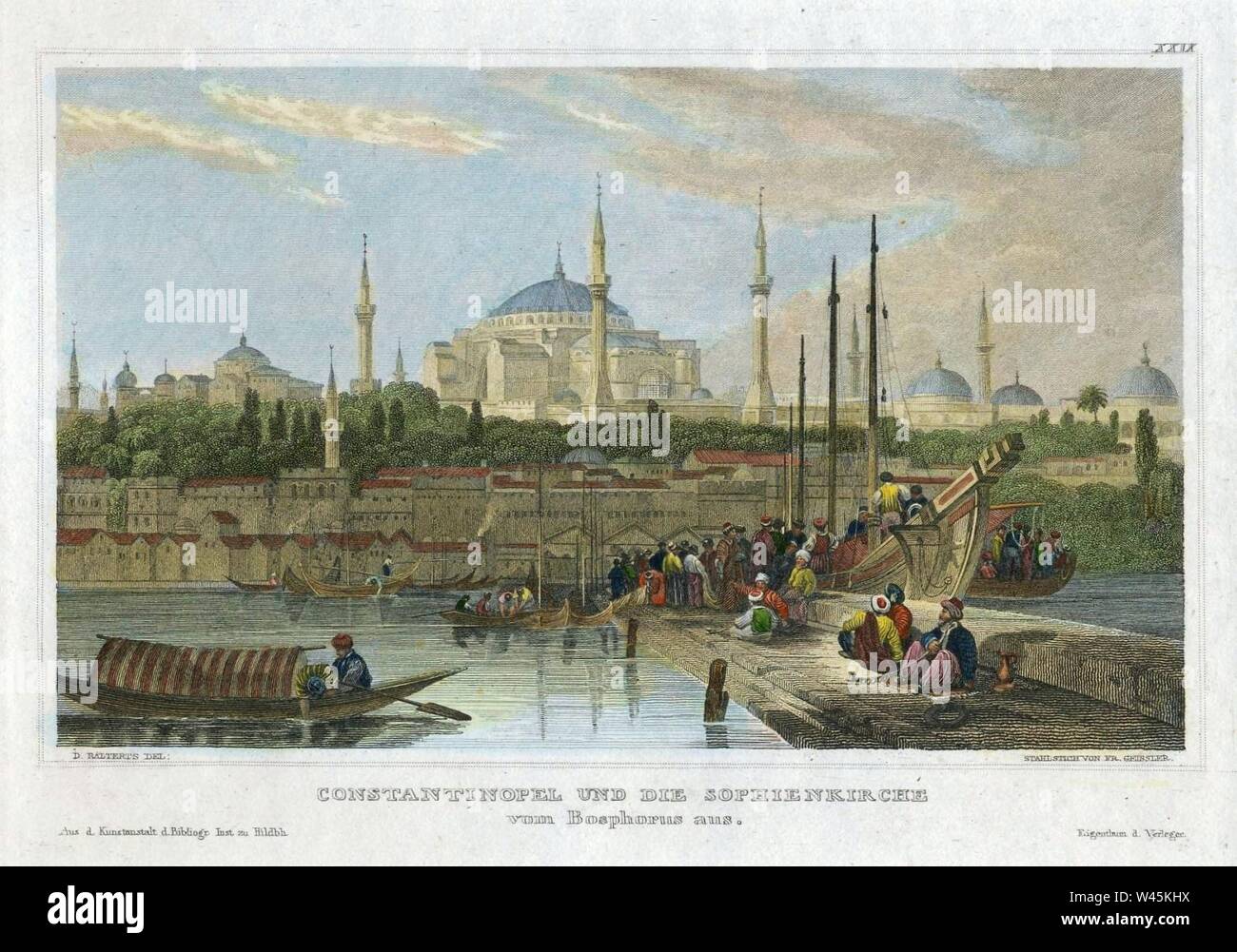 Constantinople und die Sophienkirche. Stock Photo