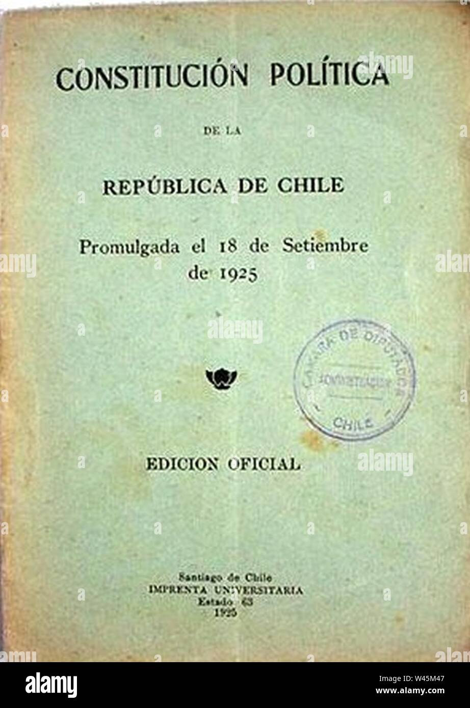 Constitución de Chile de 1925 Stock Photo Alamy