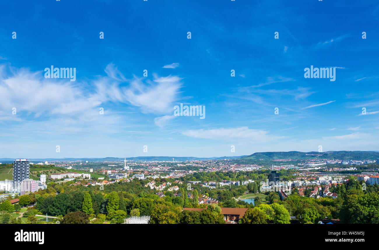 Germany, Endless green landscape of Stuttgart Killesberg until Fellbach ...