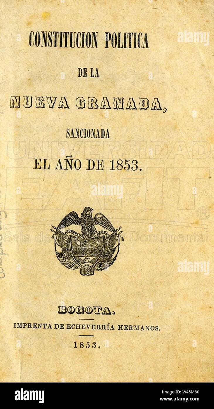 Constitución política de Colombia de 1853 Stock Photo Alamy