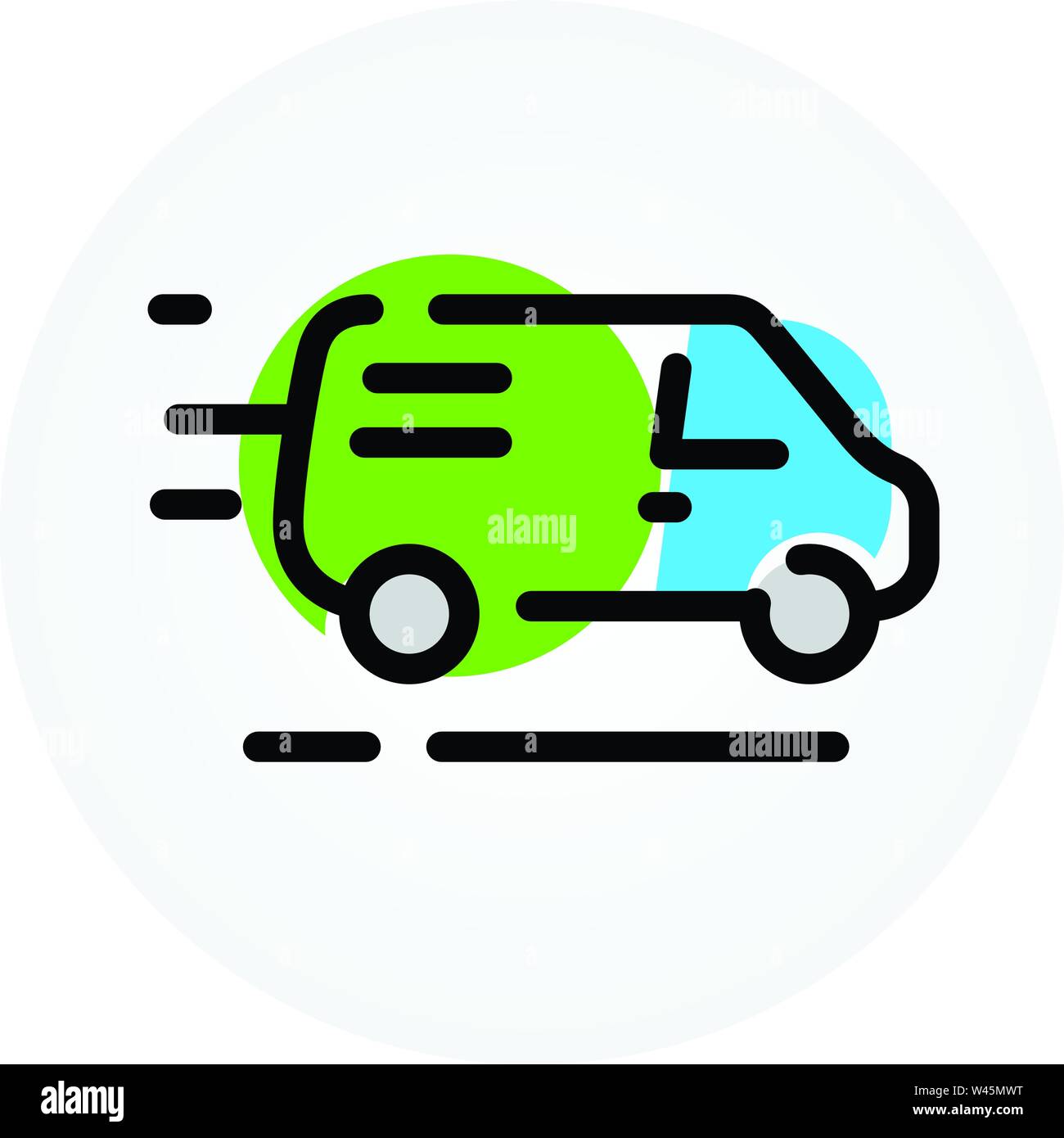 Car icon. Delivery of goods. Services of a cargo taxi. Vector icon isolated on white background. Fashionable linear icon. Icon for website and print. Stock Vector