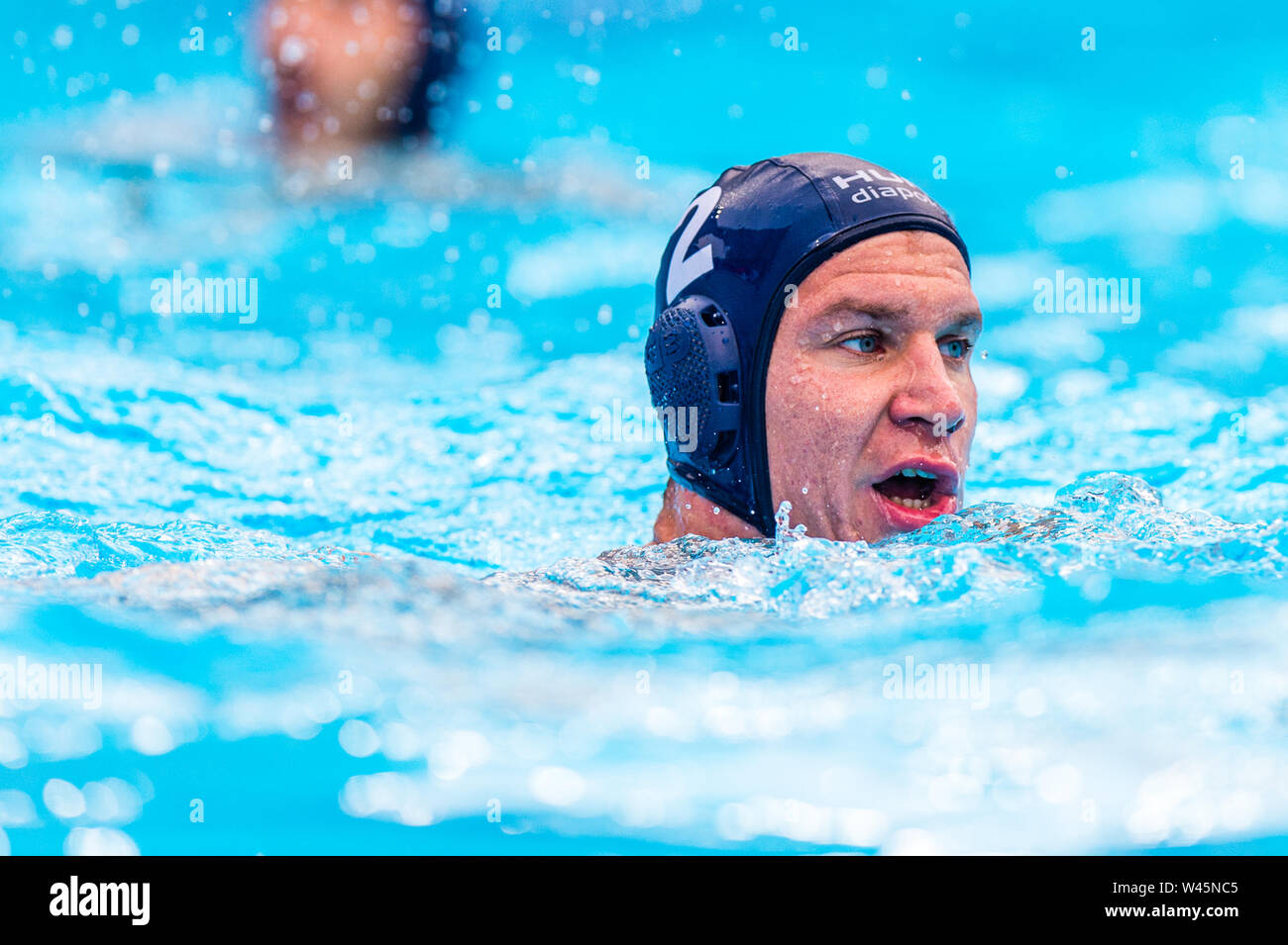 15 july 2019 Gwangju, South Korea 18th FINA World Aquatics Championships  15-07-2019: WK waterpolo: New Zealand v Hungary: Gwangju #2 ANGYAL Daniel (HUN) Gwangju South Korea 15/07/2019 Waterpolo M6: New Zealand - Hungary  18th FINA World Aquatics Championships Nambu University Grounds Stock Photo